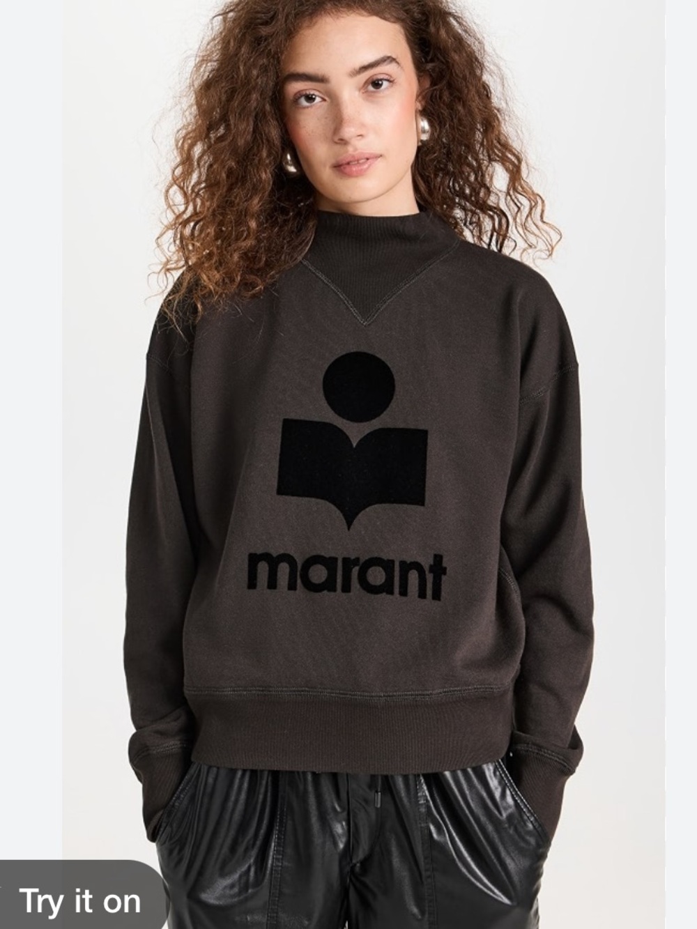 Isabel Marant Etoile Moby Faded Black Logo Sweatshirt